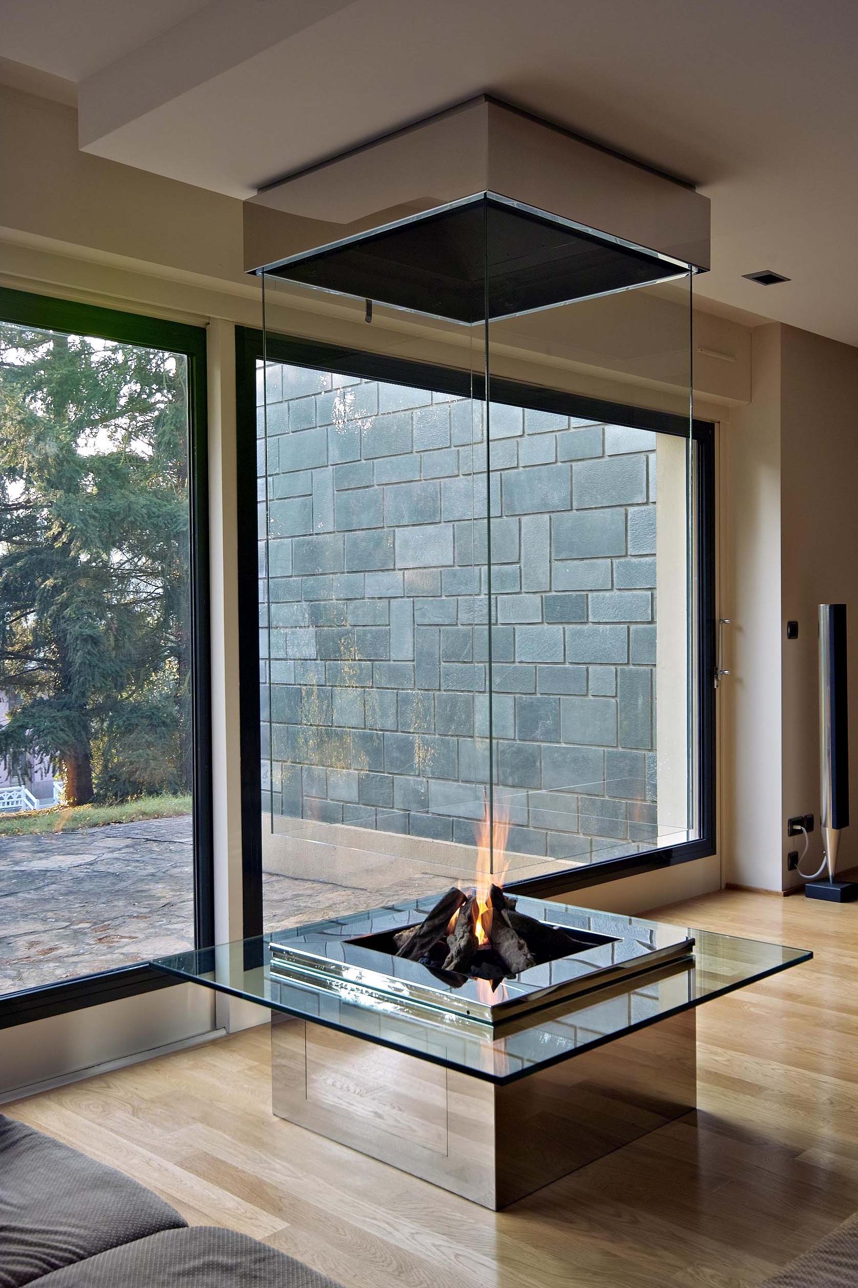 contemporary fireplace - custom fireplace - modern luxury fireplace